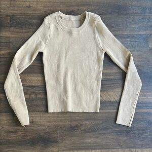 Tan ribbed long sleeve shirt